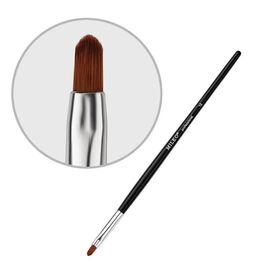 MILEO Пензель для брів №12 заокруглений (чорна ручка), image 