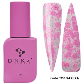 DNKa Top Sakura Топ без ЛШ (прозорий з рожевими пластівцями), 12 мл, Відтінок: Sakura, Об'єм: 12 мл, image 