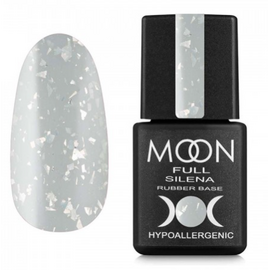 MOON FULL Potal Rubber Base Silena №2020 (світло-сірий із сріблястою поталлю), 8 мл, Відтінок: №2020, Об'єм: 8 мл, image 