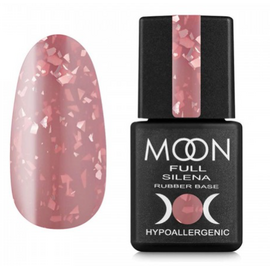 MOON FULL Potal Rubber Base Silena №2035 (натурально-рожевий із сріблястою поталлю), 8 мл, Відтінок: №2035, Об'єм: 8 мл, image 