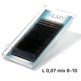 VILMY VIYA Chocolate Вії шоколад для нарощення 20 ліній L 0,07 mix 6(3)-7(3)-8(5)-9(5)-10(4), Довжина вій: 6-10 мм, image 