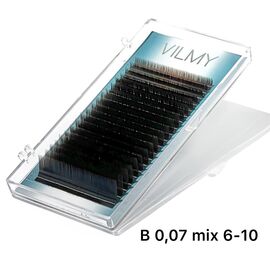 VILMY VIYA Chocolate Вії шоколад для нарощення 20 ліній B 0,07 mix 6(3)-7(3)-8(5)-9(5)-10(4), Довжина вій: 6-10 мм, image 