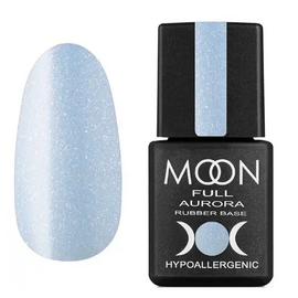 MOON FULL Rubber Base Aurora Кольорова база №2009 (блакитний з шиммером), 8 мл, Відтінок: №2009, Об'єм: 8 мл, image 
