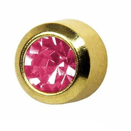 CAFLON Сережка гвоздик (PVD, P, турмалін, оправа, 4мм, сталь, перший прокол), image 