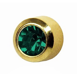 CAFLON Сережка гвоздик (PVD, N, блакитний циркон, оправа, 4мм, сталь, перший прокол), image 