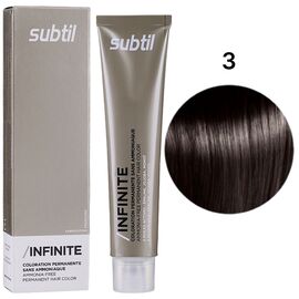 SUBTIL Infinite Стійка безаміачна крем-фарба для волосся 3 Темний шатен, 60 мл, Об'єм: 60 мл, Відтінок: 3, image 