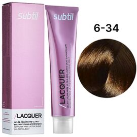 SUBTIL Lacquer Безаміачна тонуюча гелева фарба для волосся 6-34 Темний блондин золотисто-мідний, 60 мл, Об'єм: 60 мл, Відтінок: 6/34, image 