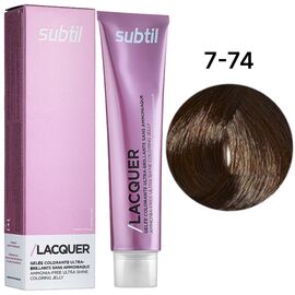 SUBTIL Lacquer Безаміачна тонуюча гелева фарба для волосся 7-74 Блондин коричнево-мідний, 60 мл, Об'єм: 60 мл, Відтінок: 7/74, image 