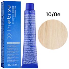 INEBRYA Bionic Крем-фарба без аміаку 10/0E Екстра-світлий платиновий блондин, 100 мл, Об'єм: 100 мл, Відтінок: 10/0E, image 