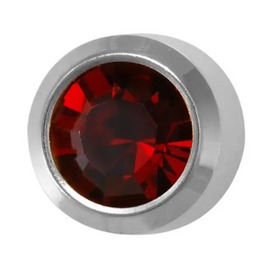 CAFLON Сережка гвоздик (NPVD, Z, гранат, оправа, 4мм, сталь, перший прокол), image 