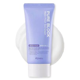 A’PIEU Pure Block Waterproof Sun Cream SPF 50+ PA+++ Сонцезахисний водостійкий крем з екстрактом персика, 50 мл, image 