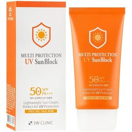 3W CLINIC Multi Protection UV Sun Block Cream SPF50+ PA+++ Сонцезахисний зволожуючий крем, 70 мл, image 