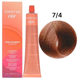 INEBRYA Color Стійка крем-фарба 7/4 Мідний блондин, 100 мл, Об'єм: 100 мл, Відтінок: 7/4, image 