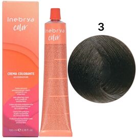 INEBRYA Color Стійка крем-фарба 3 Чистий темно-каштановий, 100 мл, Об'єм: 100 мл, Відтінок: 3, image 