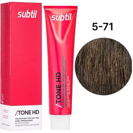 SUBTIL Tone HD Тонуюча крем-фарба без аміаку для волосся 5-71 Світлий шатен каштаново-попелястий, 60 мл, Об'єм: 60 мл, Відтінок: 5/71, image 
