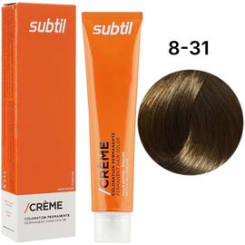 SUBTIL Creme Стійка крем-фарба для волосся 8-31 Світлий блондин золотистий попелястий, 60 мл, Об'єм: 60 мл, Відтінок: 8/31, image 