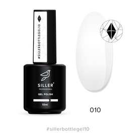 SILLER Bottle Gel №010 Гель з пензликом (молочний), 15 мл, Об'єм: 15 мл, Колір: 010, image 