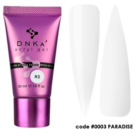 DNKa Аcryl Gel Tube Акрил гель #0003 Paradise Білий, 30 мл, Об'єм: 30 мл, Колір: Paradise, image 