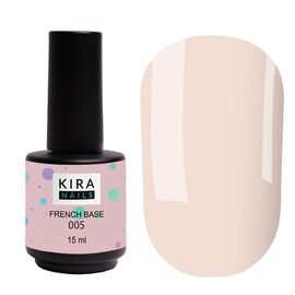 KIRA NAILS French Base 005 (світло-бежевий), 15 мл, Об'єм: 15 мл, image 
