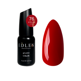 EDLEN Color Гель-лак №076 (класичний червоний, емаль), 9 мл, № гель лаку: 076, Об'єм: 9 мл, image 