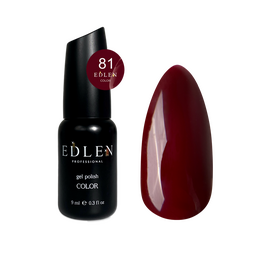 EDLEN Color Гель-лак №081 (вишневий, емаль), 9 мл, № гель лаку: 081, Об'єм: 9 мл, image 