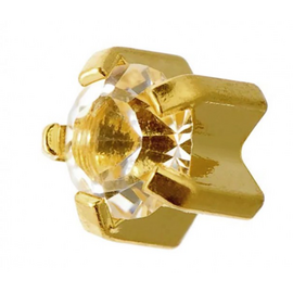 CAFLON Сережка гвоздик (PVD, кубик цирконію, 3мм, сталь, перший прокол Gold), image 