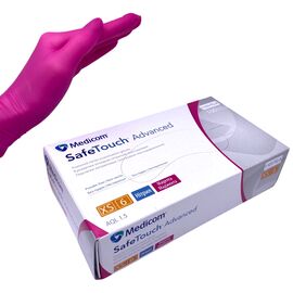 SAFE TOUCH Advanced Рукавички нітрилові MAGENTA (XS), 100 шт/уп (3.5 г), Розмір: XS, Кількість: 100 шт, Колір: MAGENTA, image 