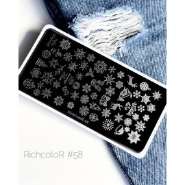 RICHCOLOR Пластина для стемпінгу - 058 New Year, №: 058, image 