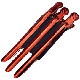 Salon Professional Зажим металевий великий червоний (3 шт/уп), image 