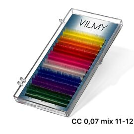 VILMY VIYA 8 Color Mix Вії кольорові для нарощення 16 ліній CC 0,07 mix 11(8)-12(8), image 