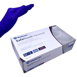 SAFE TOUCH Advanced Рукавички нітрилові VIOLET (M), 100 шт/уп (3.5 г), Розмір: М, Кількість: 100 шт, Колір: VIOLET, image 