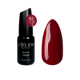 EDLEN Color Гель-лак №082 (світло-бордовий, емаль), 9 мл, № гель лаку: 082, Об'єм: 9 мл, image 