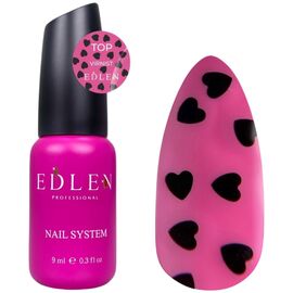 EDLEN Top Virnist No Wipe Топ з чорними сердечками без ЛШ, 9 мл, Об'єм: 9 мл, image 