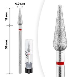 ART Фреза алмазна "кукурудза" червона 701 діаметр 4,0 мм, Колір : Червоний, Діаметр: 4,0 мм, image 