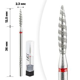ART Фреза алмазна полум'я торнадо червона 301 діаметр 2,3 мм, Колір : Червоний, Діаметр: 2,3 мм, image 