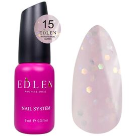 EDLEN Water Acrygel №15 Glitter Рідкий акригель, 9 мл, Об'єм: 9 мл, Колір: 015, image 
