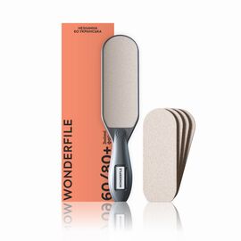 WONDERFILE Терка для стоп з 4 змінними файлами 60/80, Абразивність: 60/80, image 