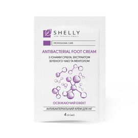 SHELLY Антибактеріальний крем для ніг з іонами срібла, екстрактом зеленого чаю і ментолом, 4 мл х 1 шт, Об'єм: 4 мл, image 