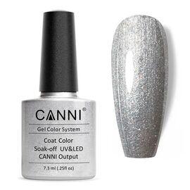 CANNI Гель-лак №008 (сріблястий металік), 7.3 мл, № гель лаку: 008, Об'єм: 7.3 мл, image 