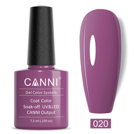 CANNI Гель-лак №020 (сливовий, емаль), 7.3 мл, № гель лаку: 020, Об'єм: 7.3 мл, image 