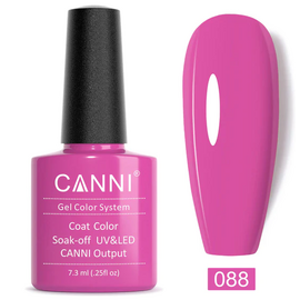 CANNI Гель-лак №088 (рожево-ліловий, емаль), 7.3 мл, № гель лаку: 088, Об'єм: 7.3 мл, image 