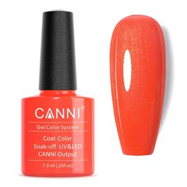 CANNI Гель-лак №110 (червоний, з дуже дрібним золотистим мікроблиском), 7.3 мл, № гель лаку: 110, Об'єм: 7.3 мл, image 