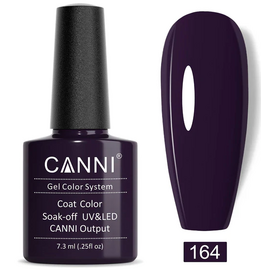 CANNI Гель-лак №164 (темна слива, емаль), 7.3 мл, № гель лаку: 164, Об'єм: 7.3 мл, image 
