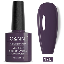 CANNI Гель-лак №170 (брудно-винний, емаль), 7.3 мл, № гель лаку: 170, Об'єм: 7.3 мл, image 