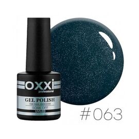 OXXI Гель лак № 063 (дуже темний бірюзовий з мікроблиском), 10 мл, № гель лаку: 063, Об'єм: 10 мл, image 