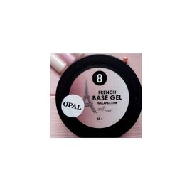 NailApex OPAL French Base Gel №8 Ніжно молочна з мультигліттером, 30 мл, Об'єм: 30 мл, image 