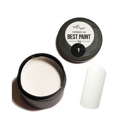 NailApex Гель-фарба без липкого шару Best Paint №1 Біла, 5 г, Колір: Білий, Об'єм: 5 г, image 