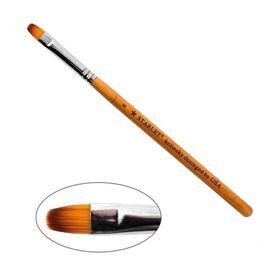 STARLET PROFESSIONAL Пензель для гелю овальний №8 дерев'янна ручка, image 