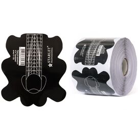 STARLET PROFESSIONAL Форми для нарощування нігтів ЧОРНІ "трансформер" 300 шт - ST-1339, image 