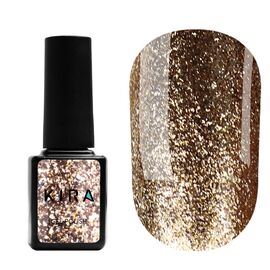 KIRA NAILS Гель лак 24 Karat №005 (золото шампань з великою кількістю блискіток), 6 мл, № гель лаку: 005, Об'єм: 6 мл, image 